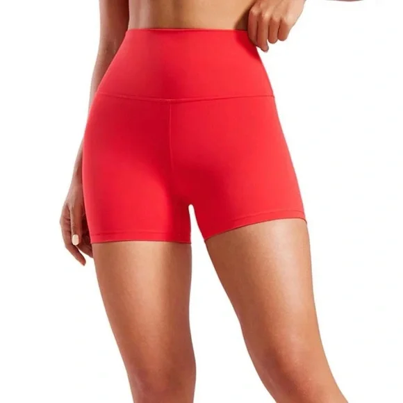 Butter-Luxe High Waisted Red Biker Short - Picture 1 of 4